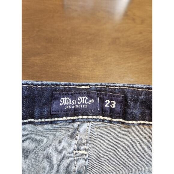 Miss Me Women's Dark Wash Blue High Rise Western Bootcut Denim Jeans Size 23 - Picture 4 of 9